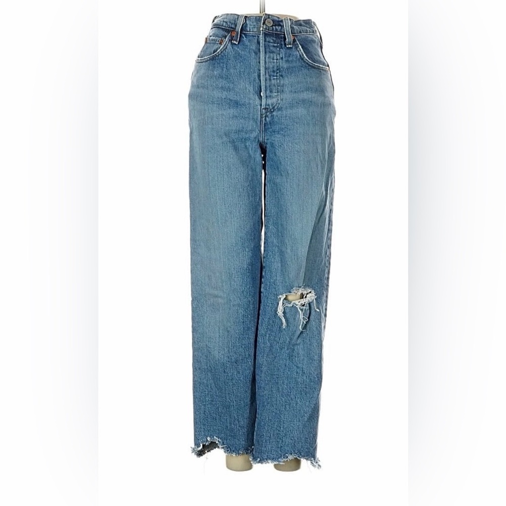 Levi's Ribcage Straight Button Fly Jeans premium denim